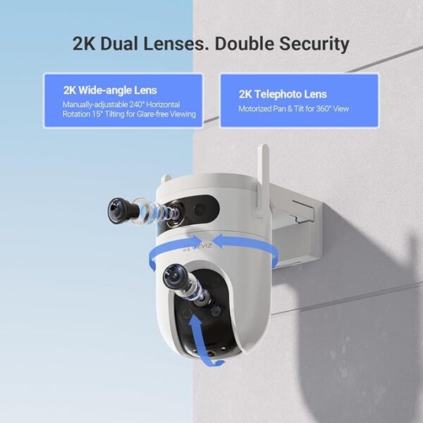 EZVIZ by Hikvision|H9C Dual-Lens(5MP+5MP) Pan & Tilt Wi-Fi Camera|Two-Way Talk|AI-Powered Human/Vehicle Detection|Active Defense with Siren and Strobe Light|Weatherproof Design|Upto 512GB Support - Image 3