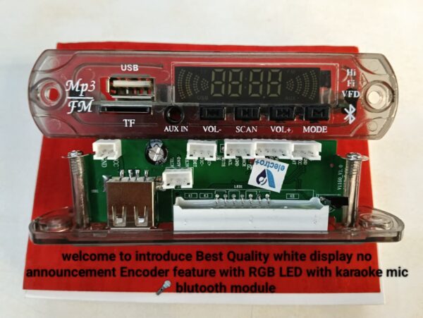 VI-150 MP3 ENCODER NO.ANOUNCMENT WITH KERAOKE MIC BASS TRUBLE WITH BIC LED WHITE DISPLAY