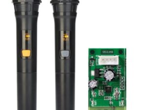 2.4 UHF DOUBLE Cordless Mic With Display, UHF Frequency Range, Wireless Operation, Clear Audio Quality, Battery Powered, Easy Setup, Durable Build